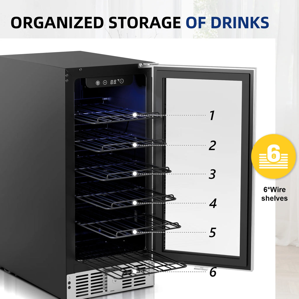 15" 32 Bottle Beverage Cooler with Glass Door Q1706