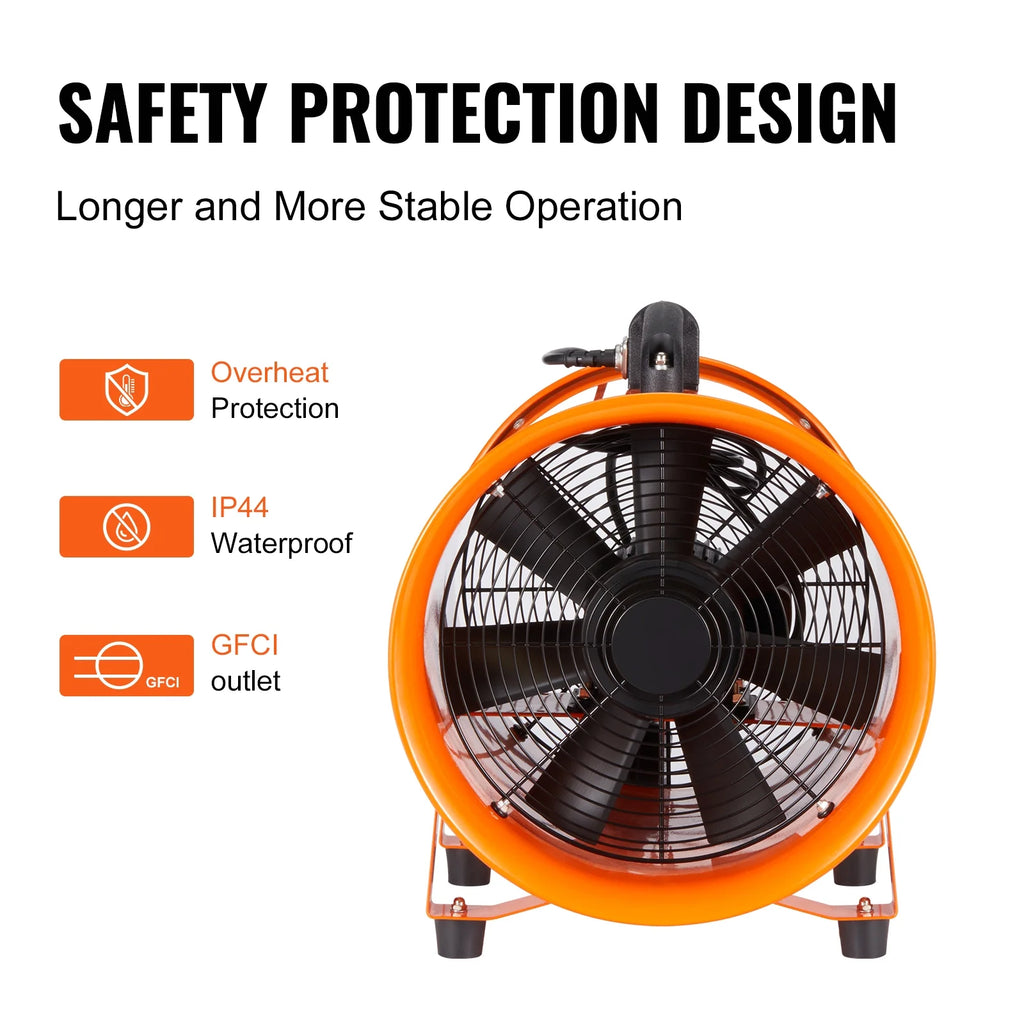 16" Portable Industrial Extractor Fan Blower with 33ft Duct Hose I566