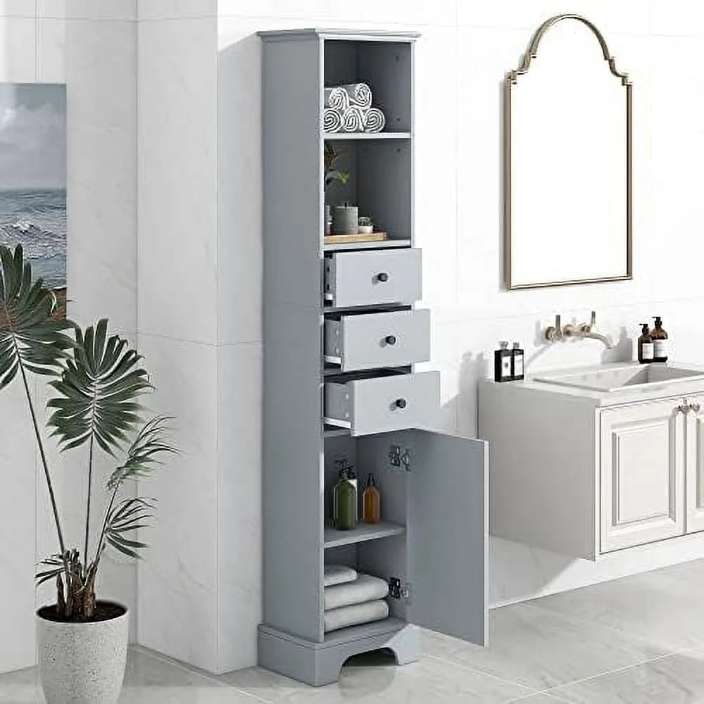 White 3 Drawer Bathroom Cabinet H9131