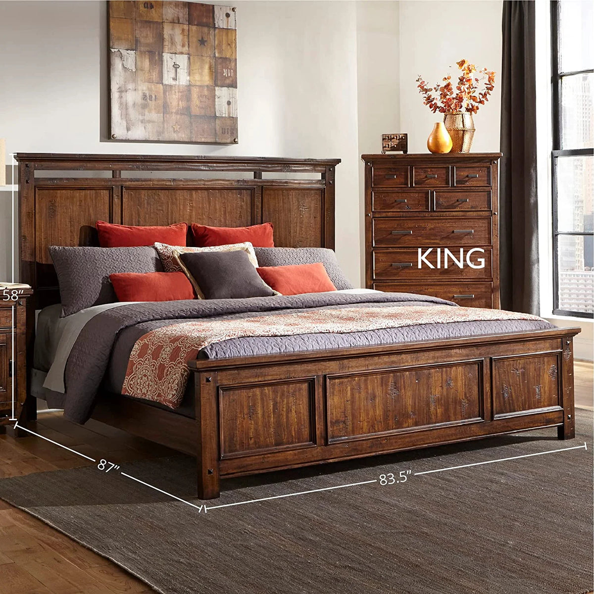 King Platform Bed with Headboard and Footboard G121747