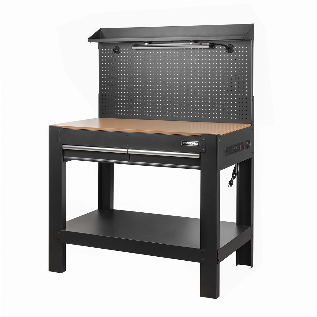 45-in Steel Multipurpose Workbench with LED Light & Power Strip I175