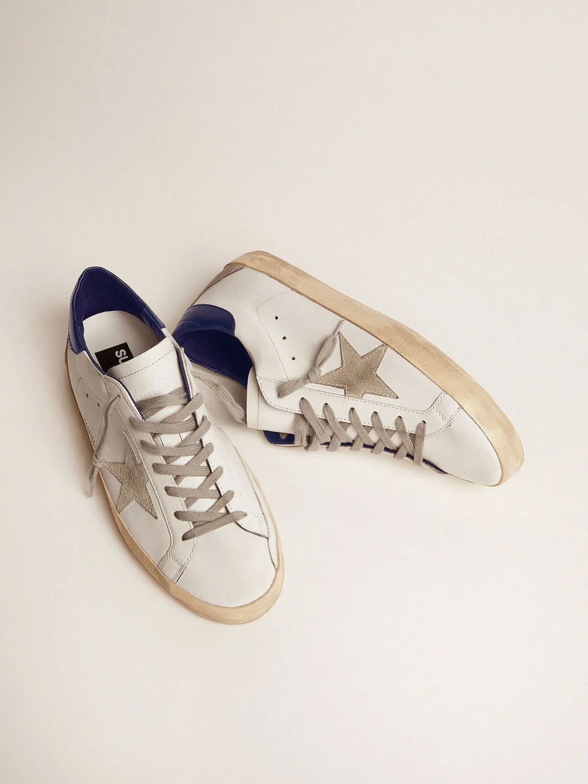 Sneakers with Blue Suede Heel Tab S82586