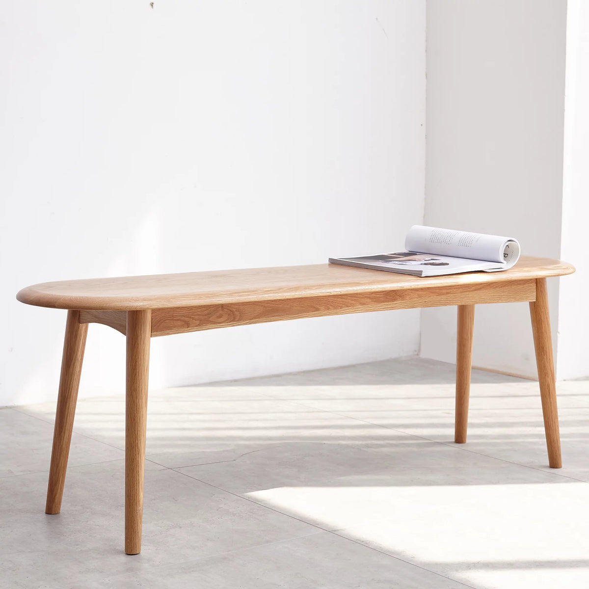 Curved Oak Dining Bench X98500