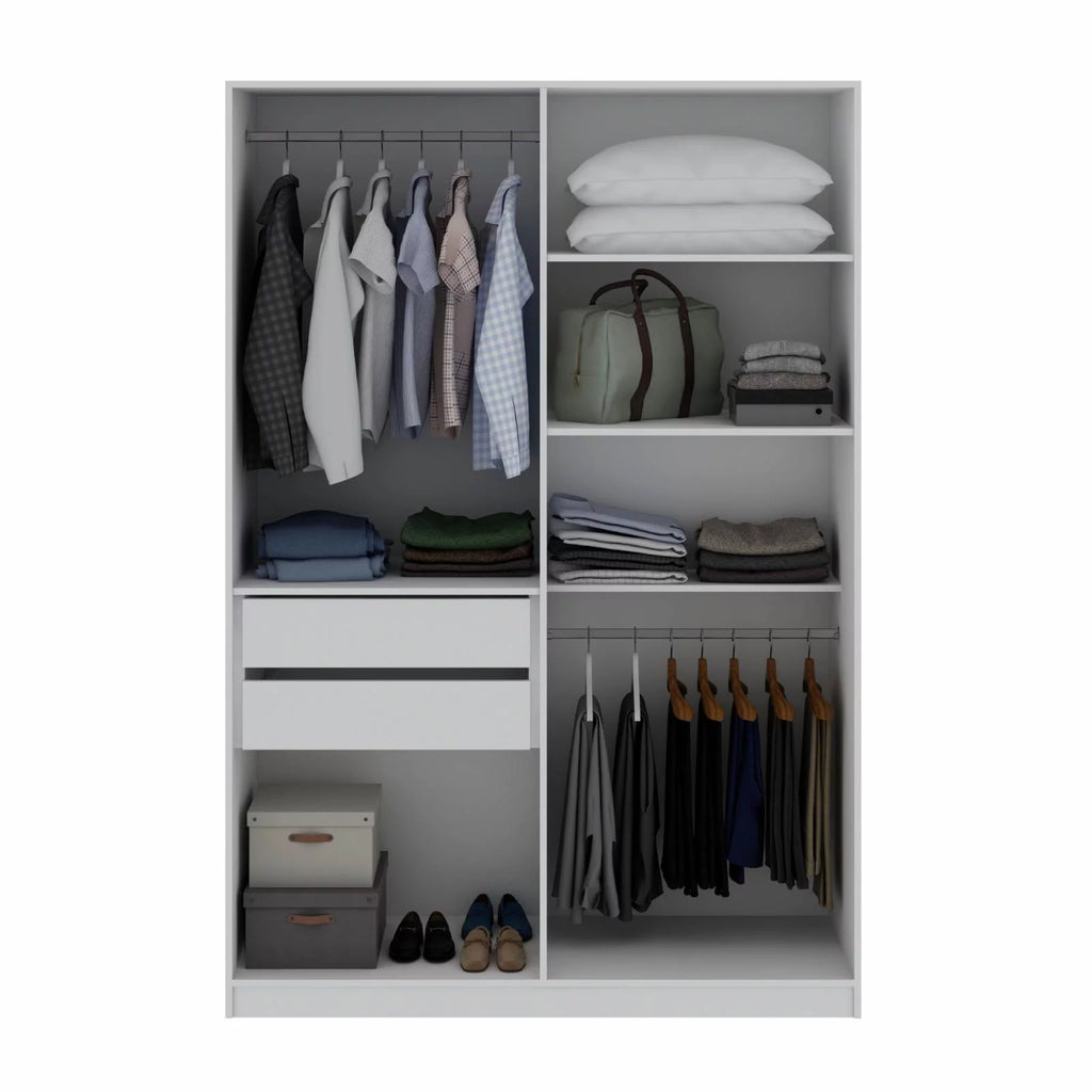 White Wood Wardrobe Armoire Closet S864