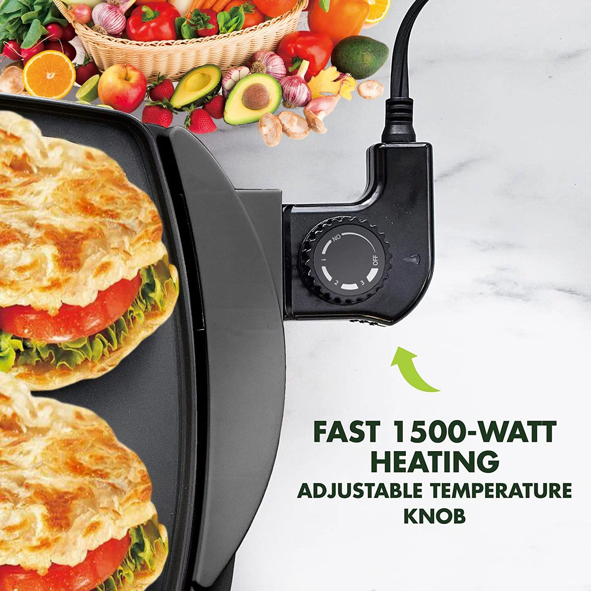 20-Inch Nonstick Ceramic Electric Griddle S469