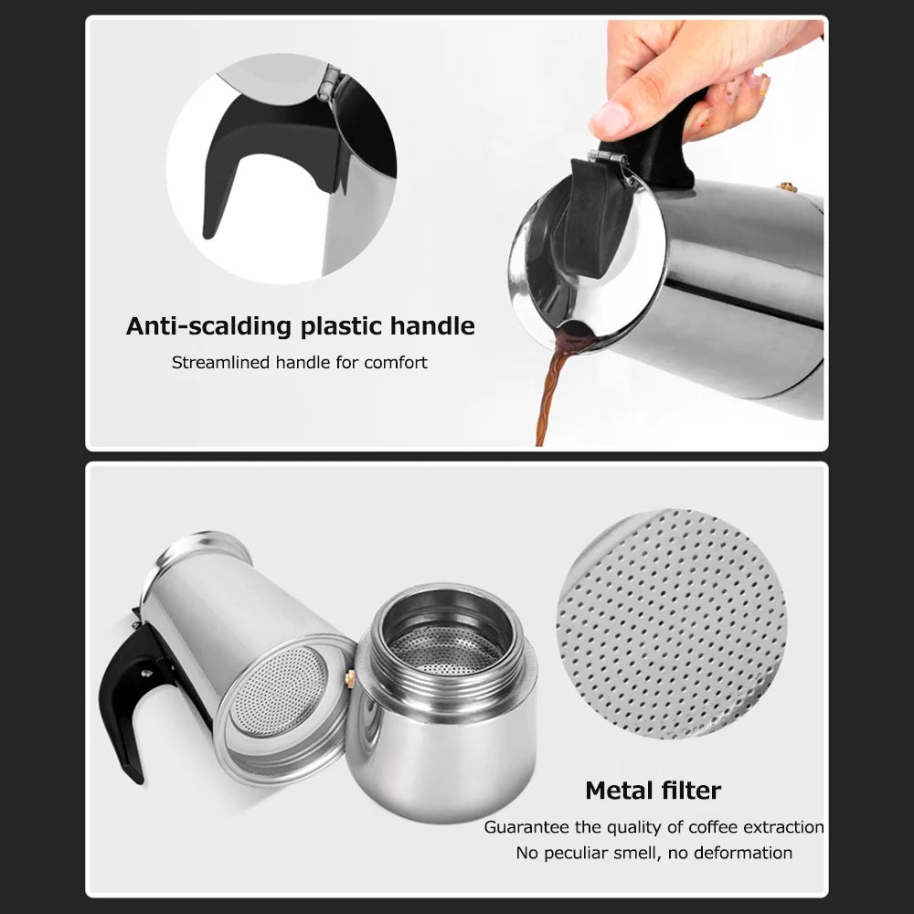 Stainless Steel Portable Espresso Coffee Maker Q40284