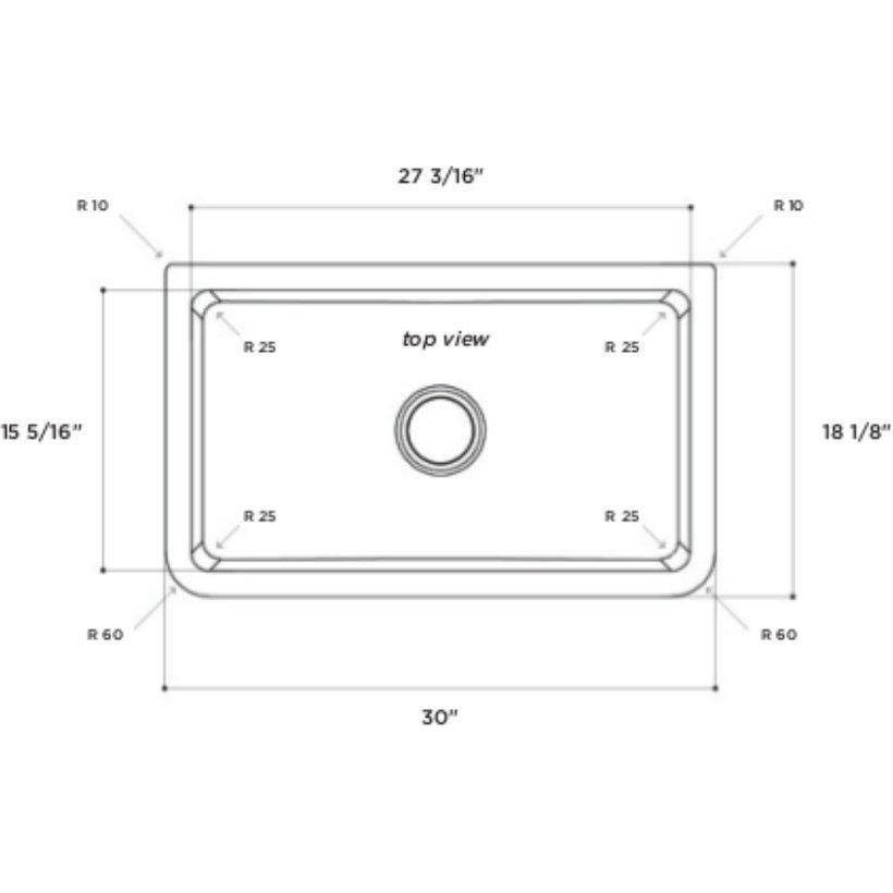 30x22 Reversible Fireclay Farmhouse Sink I260454