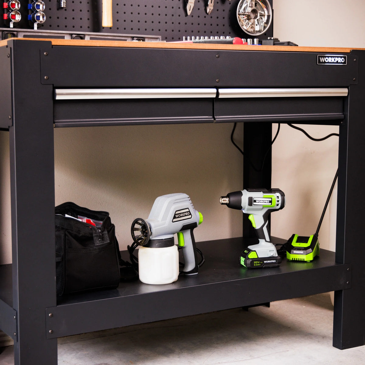 45-in Steel Multipurpose Workbench with LED Light & Power Strip I175