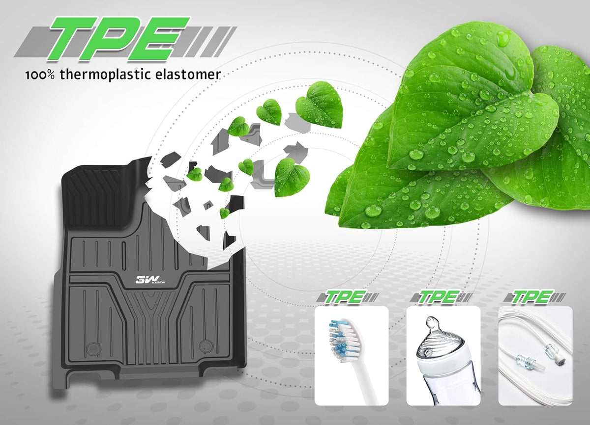 Black TPE All Weather Floor Mats Full Set Q373666