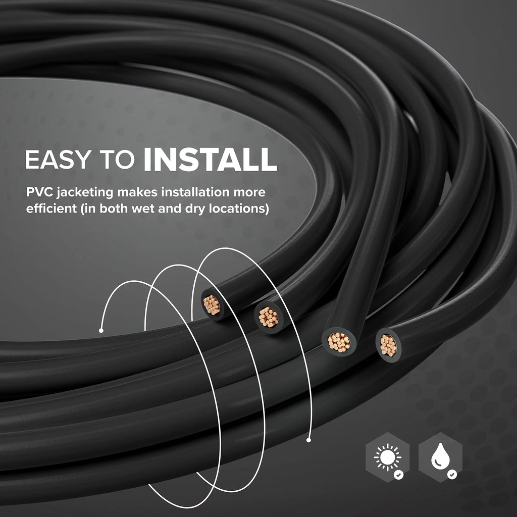 200 Feet 14 AWG Insulated Stranded Copper THHN THWN Wire Black Y752