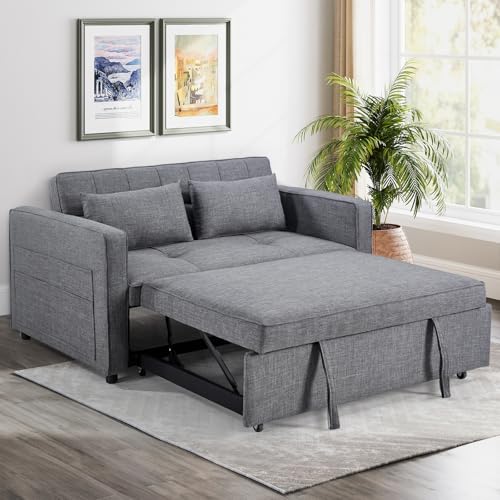 Grey 3-in-1 Convertible Sleeper Sofa Bed P89045