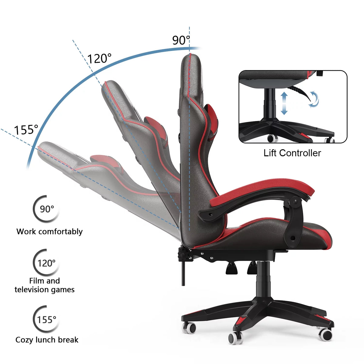 Red Adjustable Gaming Chair K8398
