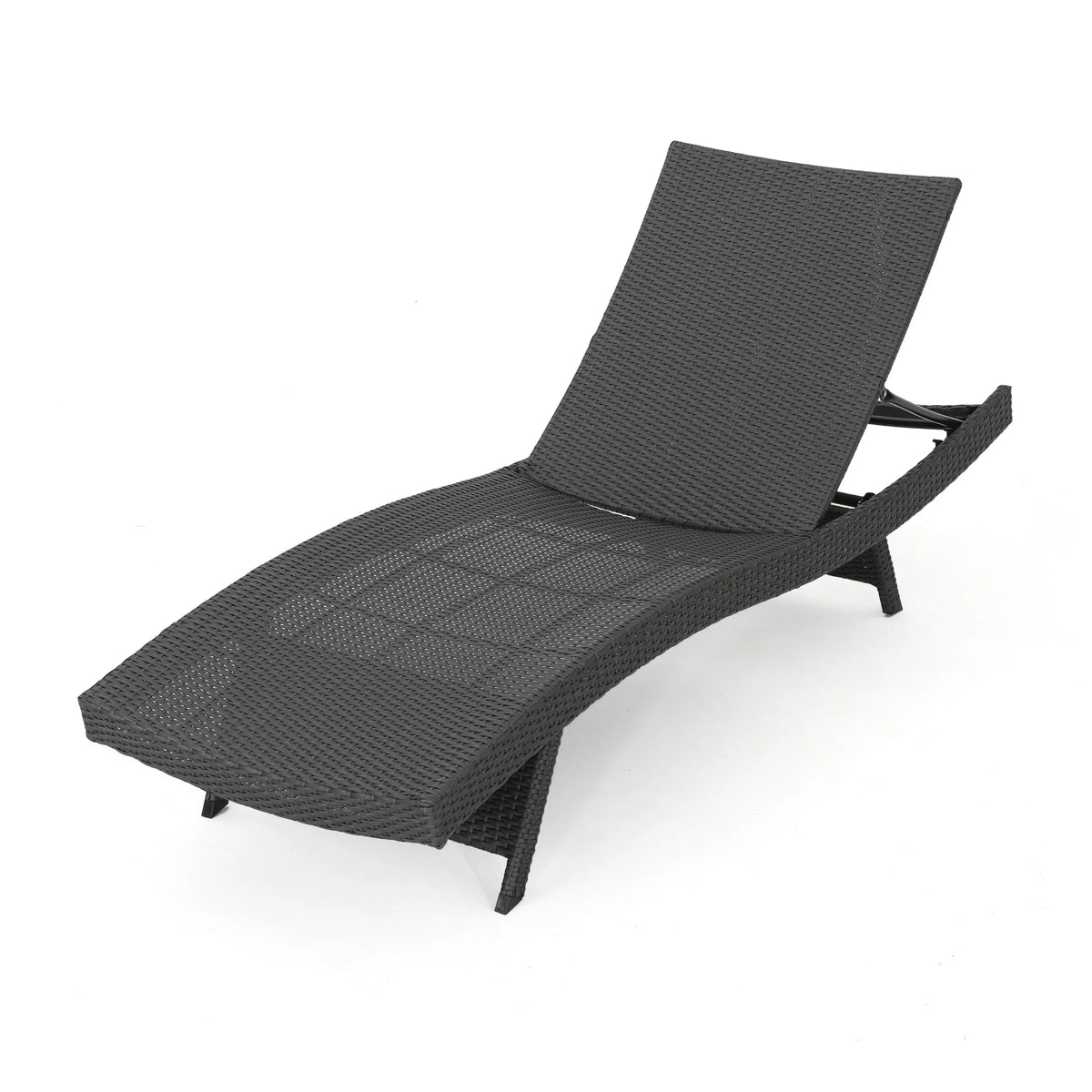 Grey Wicker Adjustable Chaise Lounge Set of 2 Y904