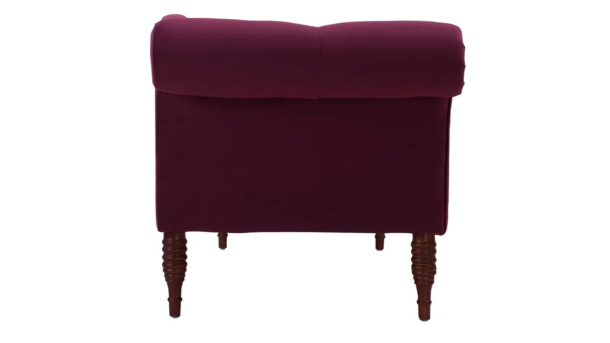 Burgundy Tufted Roll Arm Chaise Lounge J69068