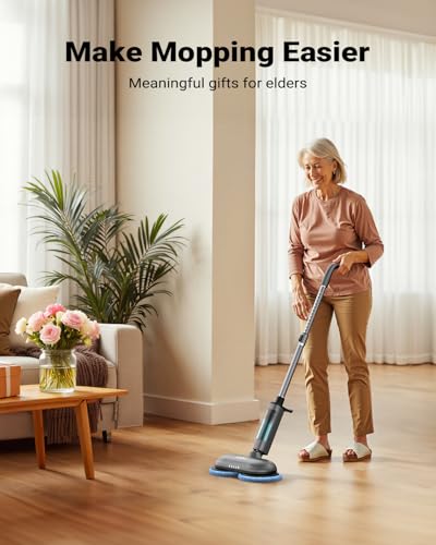 Electric Spin Mop with LED Headlight, Gray H95804