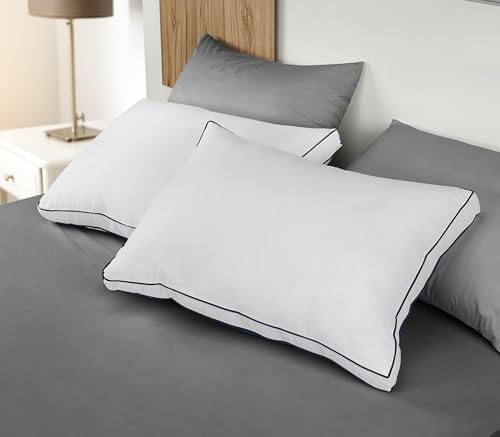 King Size White Set of 2 Gusseted Bed Pillows J486631