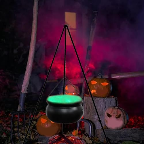 Large Plastic Witches Cauldron on Tripod with Light R999916