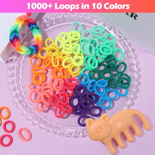 Bracelet Making Kit with 1000+ Elastic Cloth Rubber Bands V192486