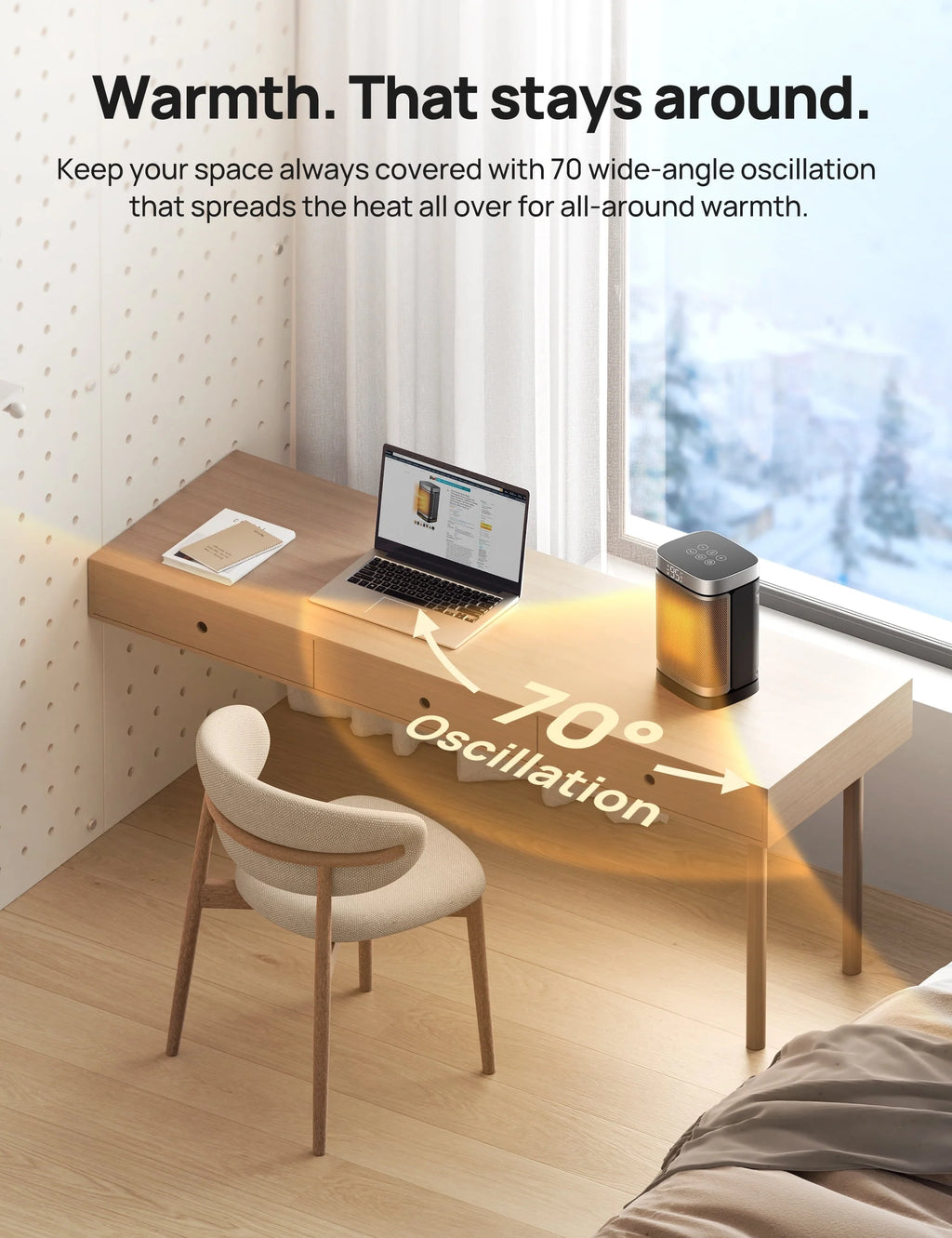 1500W PTC Electric Space Heater with Remote Z223
