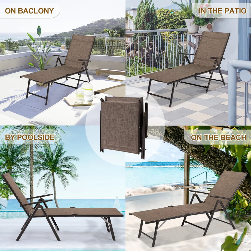 Gray Set of 2 Textile Outdoor Chaise Lounge R382699