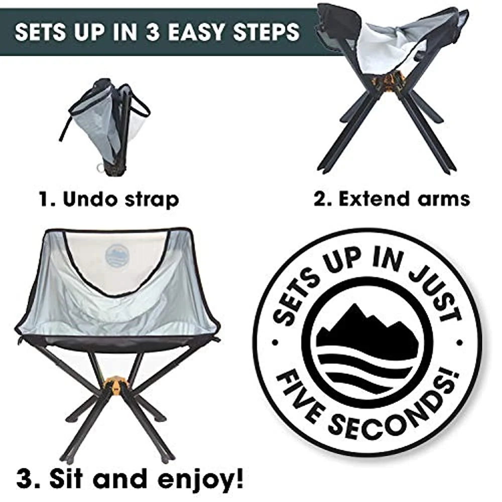 Portable Collapsible Camping Chair Supports 300 Lbs Z5351