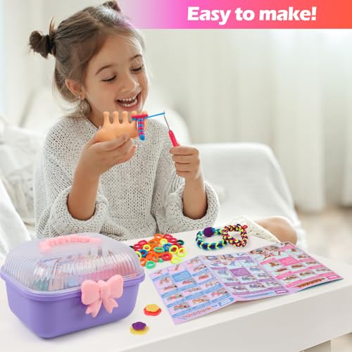 Bracelet Making Kit with 1000+ Elastic Cloth Rubber Bands V192486