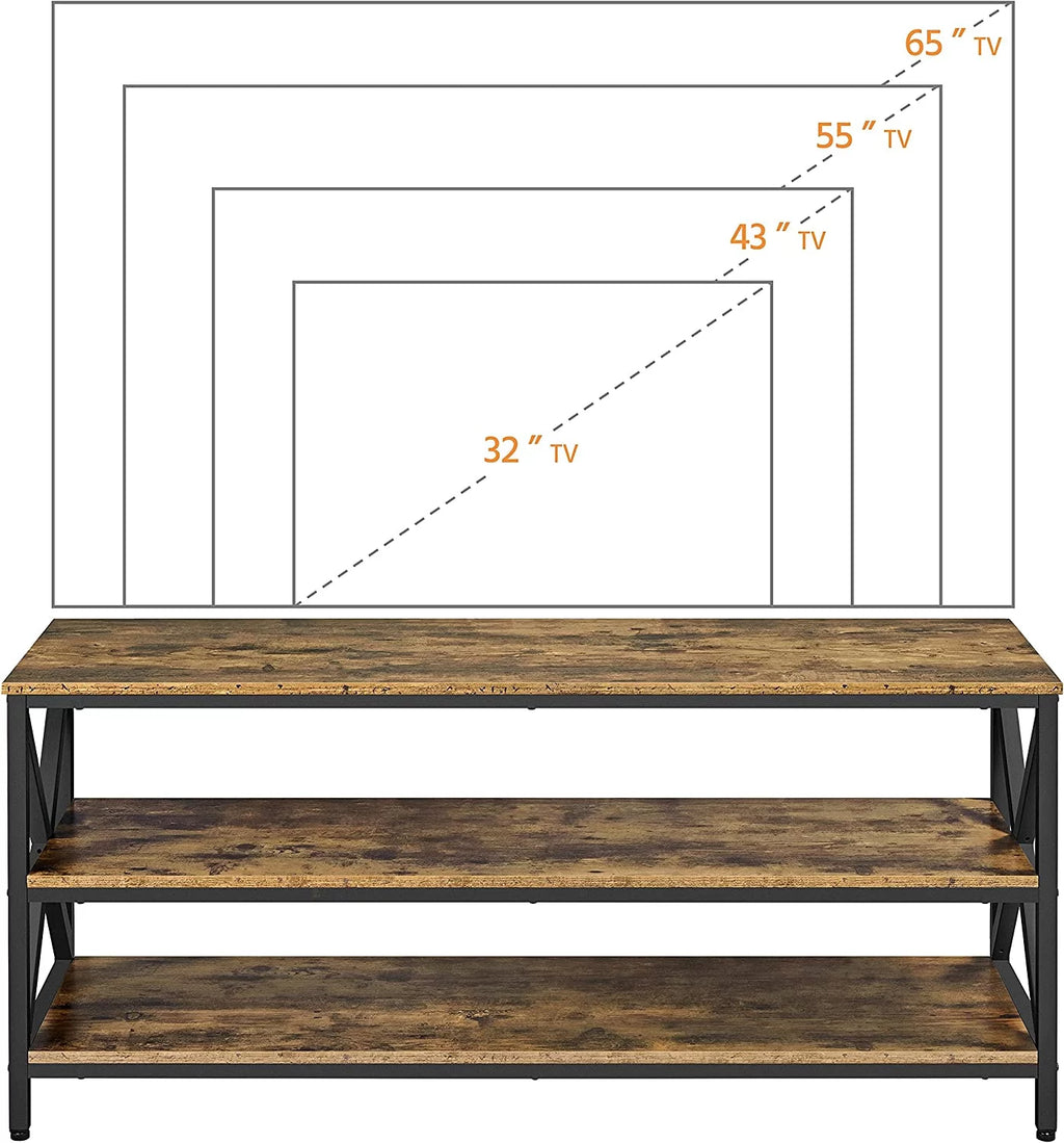 Rustic Brown 63 Inch 3 Tiers TV Stand T13147