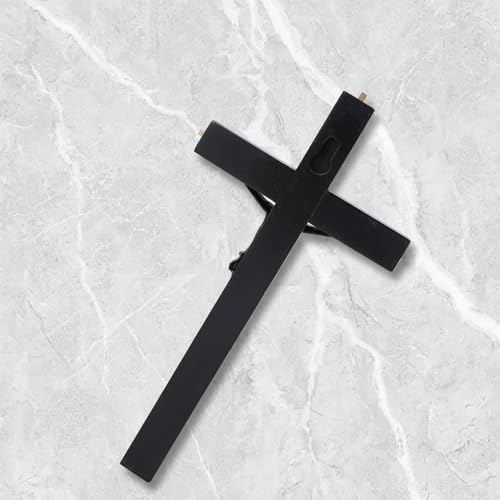 Handmade Black Gold Wooden Wall Cross U7496