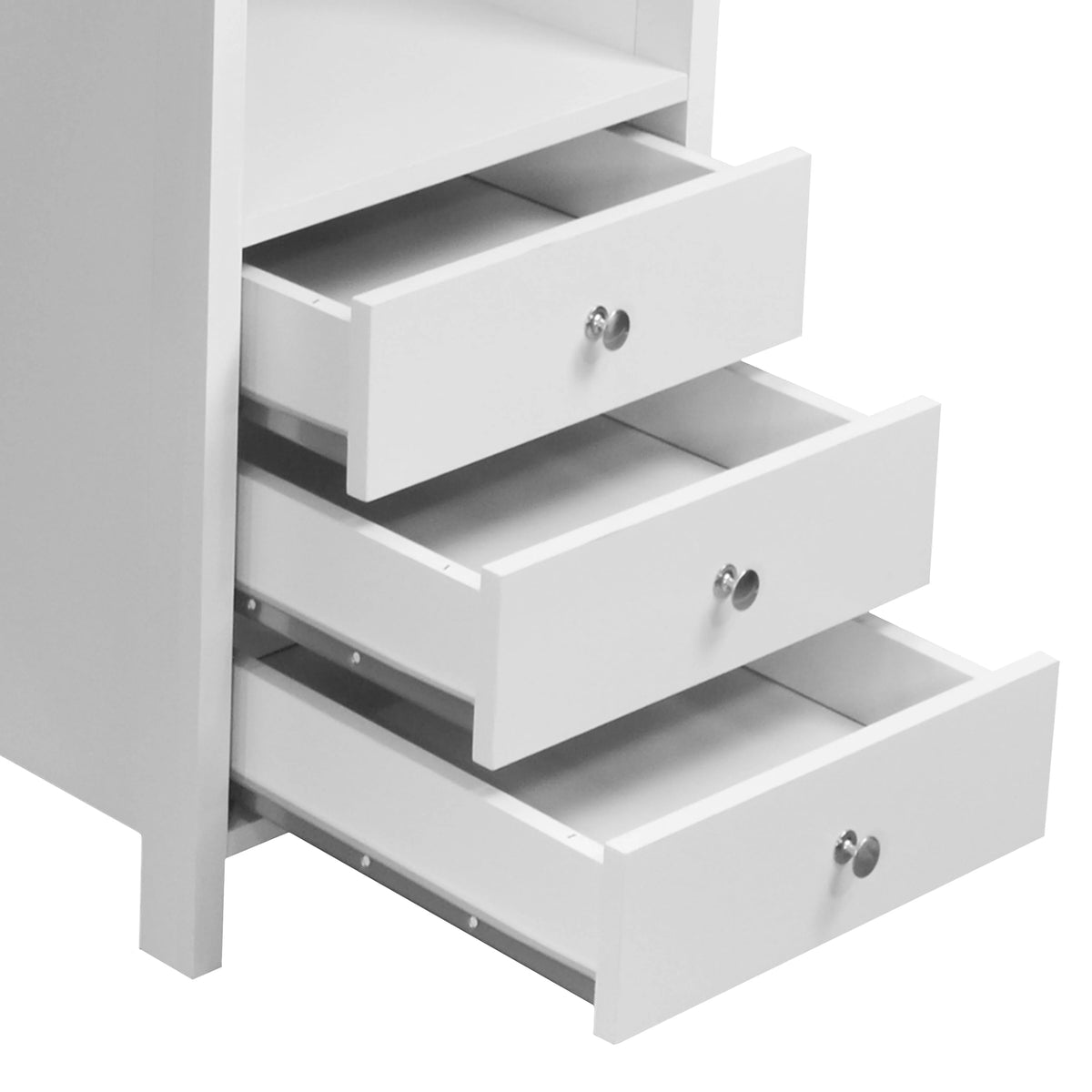 Contemporary Desk with 3 Storage Drawers, White K835