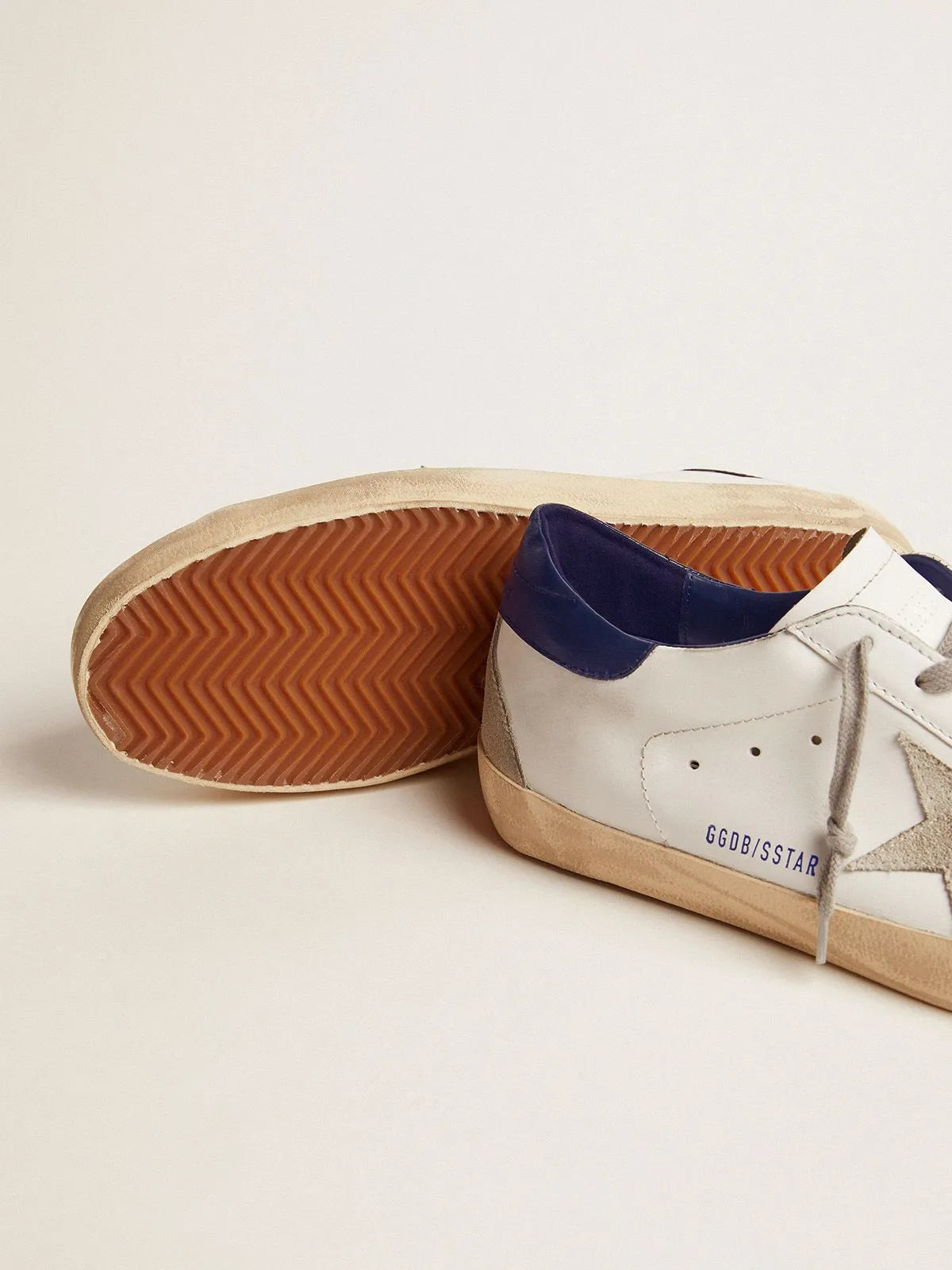 Sneakers with Blue Suede Heel Tab S82586