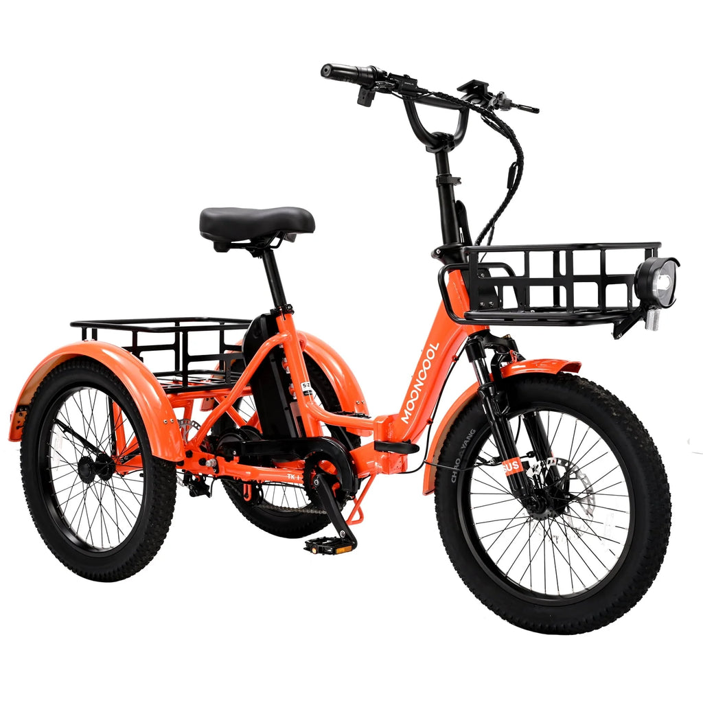 350W 7 Speed 3 Wheel Electric Tricycle with Rear Basket O810