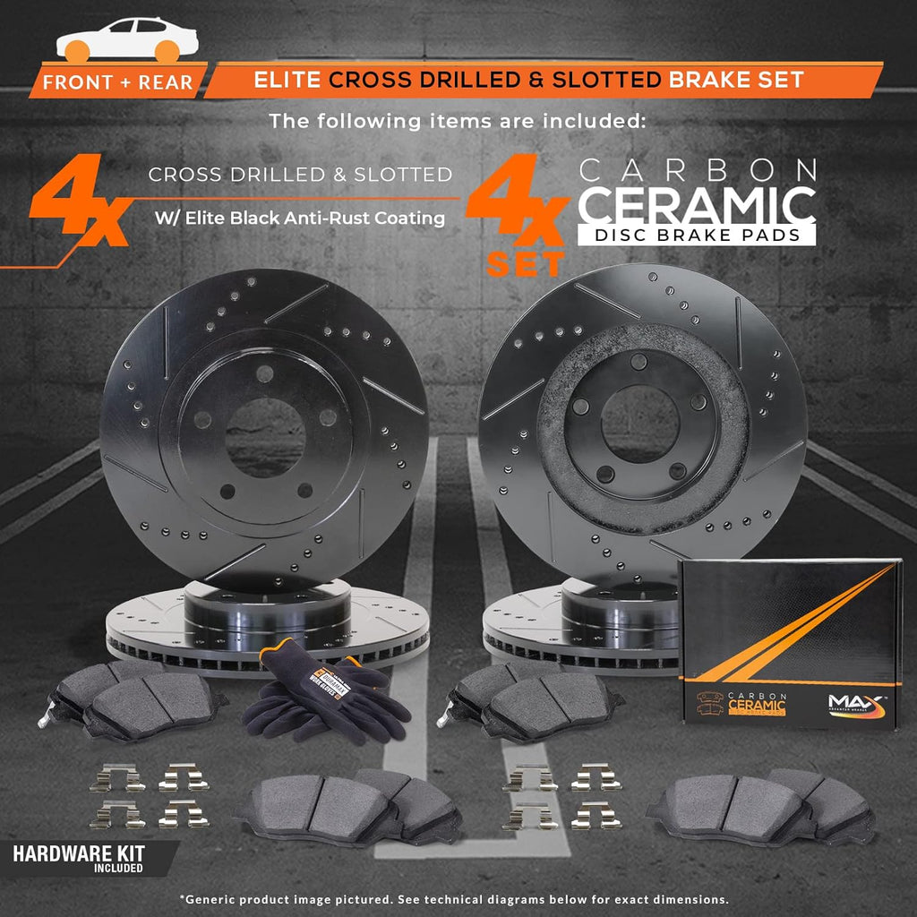 Front and Rear Brake Rotors with Carbon Ceramic Pads D3126