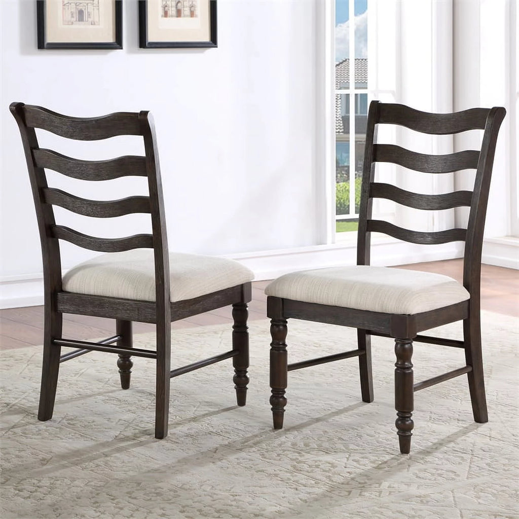 Washed Espresso Wood 9-piece Dining Set V978