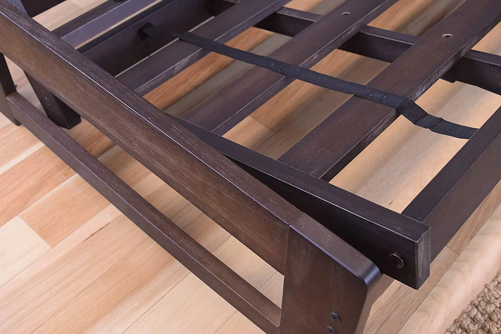 Mocha Full Size Futon Frame with Mattress N847