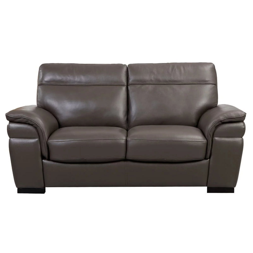 Taupe Italian Leather Loveseat V47690