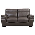 Taupe Italian Leather Loveseat V47690