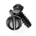 #8-18 x 3/8 Sheet Metal Screw Slotted Hex Washer Head Black Oxide F928342