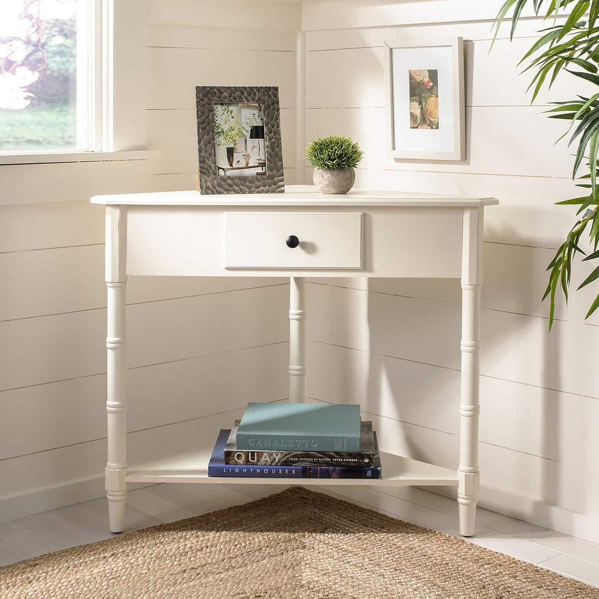 Distressed Black Corner Table K763415