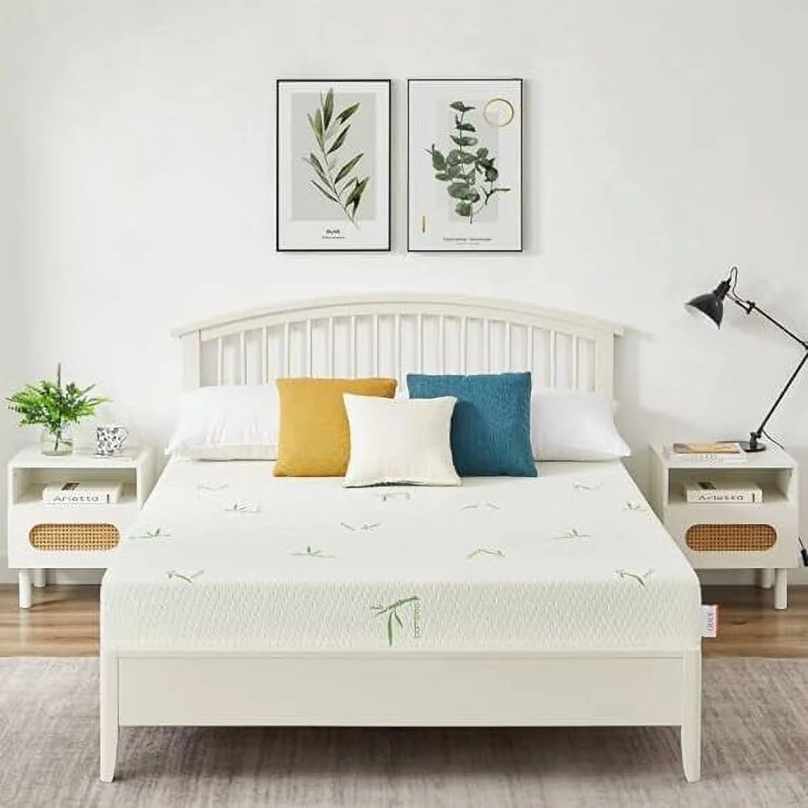 Queen 8 inch Green Tea Gel Memory Foam Mattress with Bamboo Knit Cover K2124