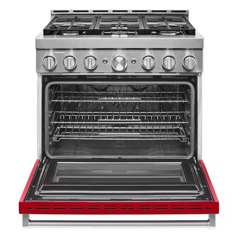 5.1 cu. ft. Smart Gas Range with Self-Cleaning and True Convection in Passion Red P217459