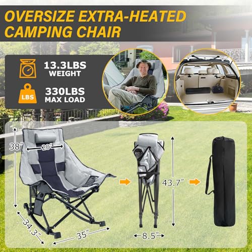 Oversize Heated Rocking Camping Chair B542