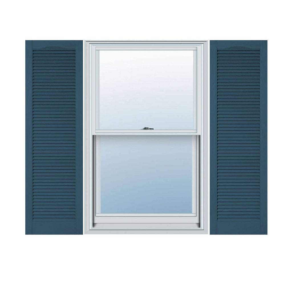 Vinyl Cathedral Top Open Louver Shutters Q5354
