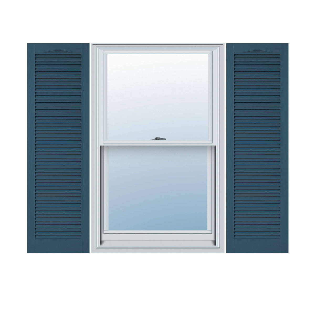 Vinyl Cathedral Top Open Louver Shutters Q5354