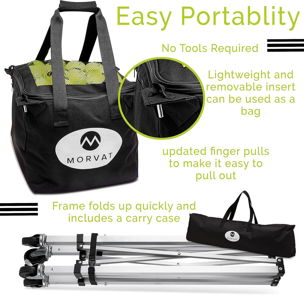 Tennis Ball Cart Holds 150 Balls with Carry Bag B508