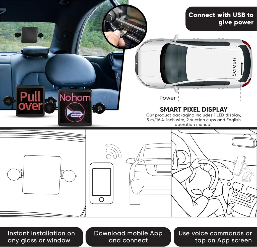 Smart LED Display 64X64 pix with Voice and Mobile App Remote Control Q5395