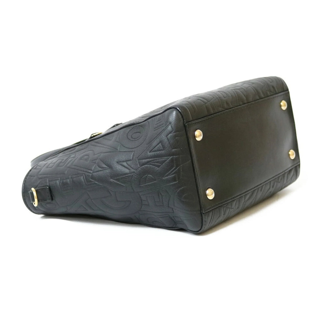 Pre-Owned Black Leather Handbag T996933