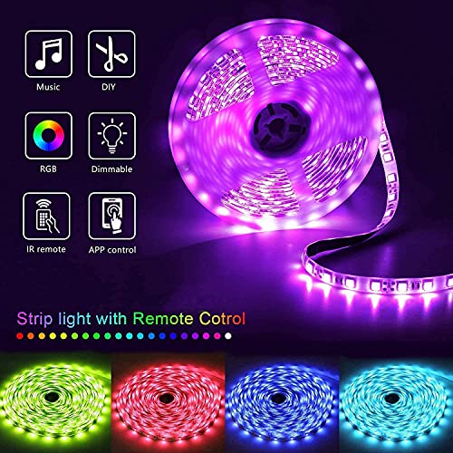 50ft RGB Color Changing Led Strip Lights with Remote Control J5139