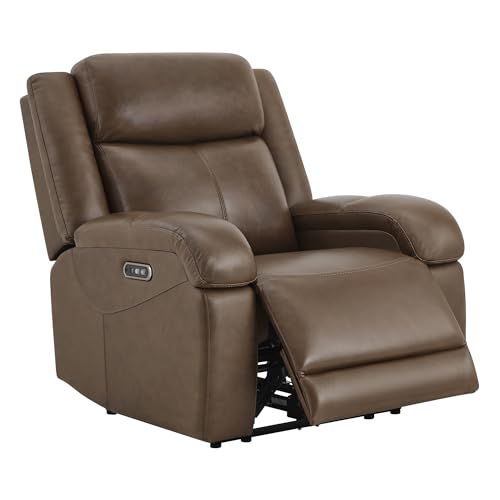 Genuine Leather Power Recliner Chair with Power Headrest T623