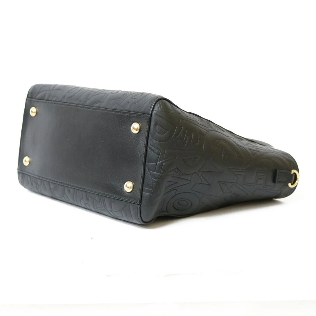 Pre-Owned Black Leather Handbag T996933