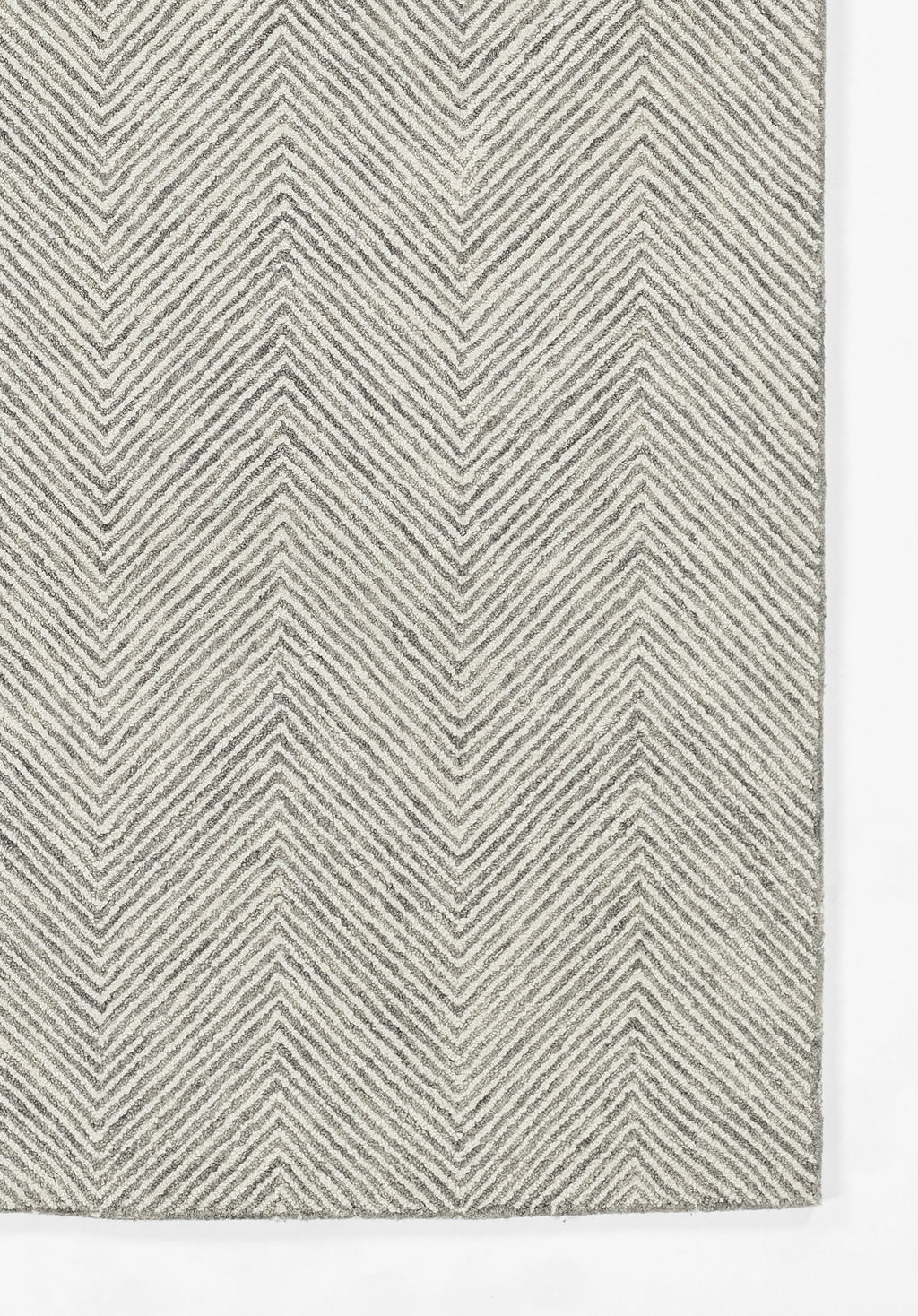 Hand Tufted Wool Zig Zag Grey Area Rug 3'6" X 5'6" H93949